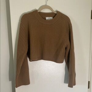 Brown Ribbed Knit Sweater